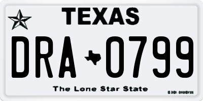 TX license plate DRA0799
