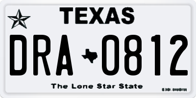 TX license plate DRA0812