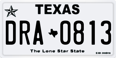 TX license plate DRA0813