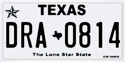 TX license plate DRA0814