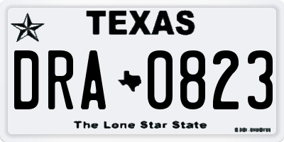 TX license plate DRA0823