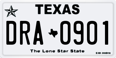 TX license plate DRA0901