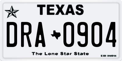 TX license plate DRA0904