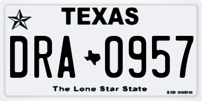 TX license plate DRA0957