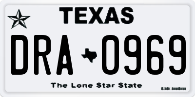 TX license plate DRA0969