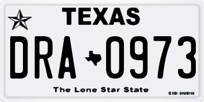 TX license plate DRA0973