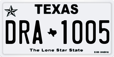 TX license plate DRA1005