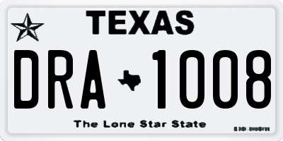 TX license plate DRA1008