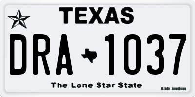 TX license plate DRA1037