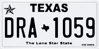 TX license plate DRA1059