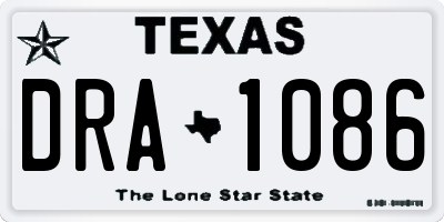 TX license plate DRA1086