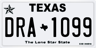 TX license plate DRA1099