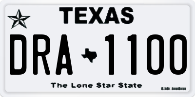 TX license plate DRA1100