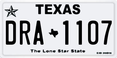 TX license plate DRA1107