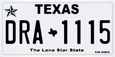 TX license plate DRA1115