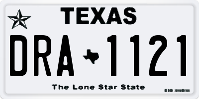 TX license plate DRA1121