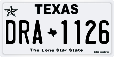 TX license plate DRA1126
