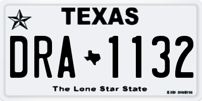TX license plate DRA1132