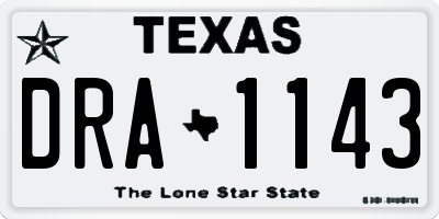 TX license plate DRA1143