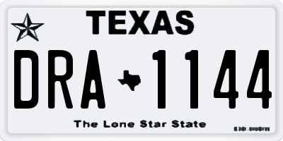 TX license plate DRA1144