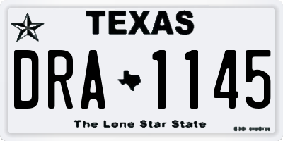 TX license plate DRA1145