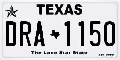 TX license plate DRA1150
