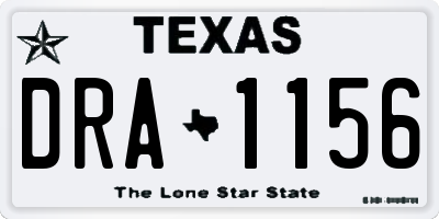 TX license plate DRA1156