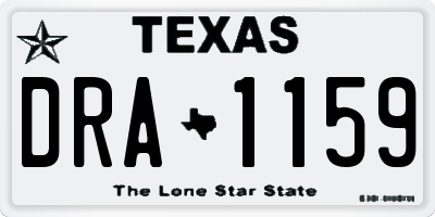 TX license plate DRA1159