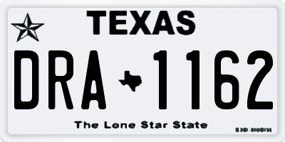 TX license plate DRA1162