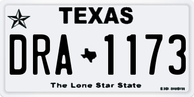 TX license plate DRA1173