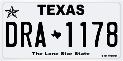 TX license plate DRA1178