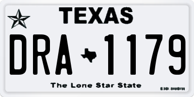 TX license plate DRA1179