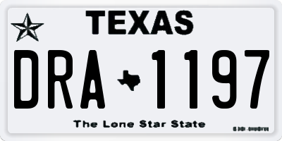 TX license plate DRA1197
