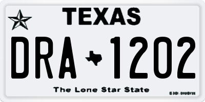 TX license plate DRA1202