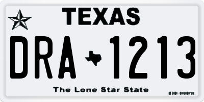 TX license plate DRA1213