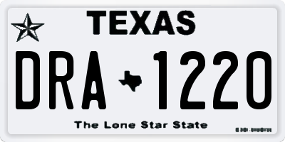 TX license plate DRA1220