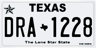 TX license plate DRA1228