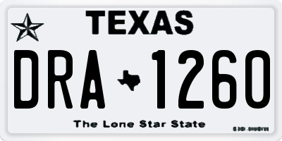 TX license plate DRA1260
