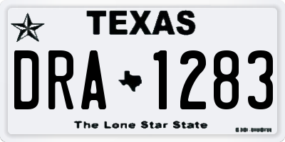 TX license plate DRA1283