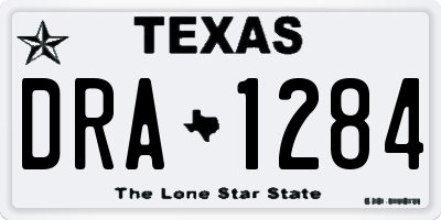 TX license plate DRA1284