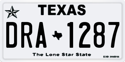 TX license plate DRA1287