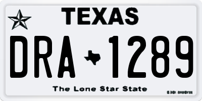 TX license plate DRA1289