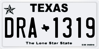 TX license plate DRA1319