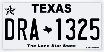 TX license plate DRA1325