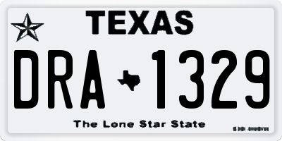 TX license plate DRA1329