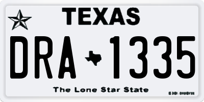 TX license plate DRA1335