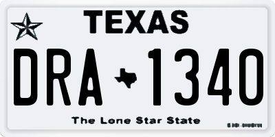 TX license plate DRA1340