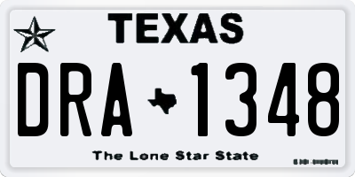 TX license plate DRA1348