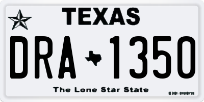 TX license plate DRA1350