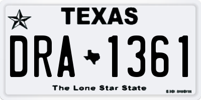 TX license plate DRA1361